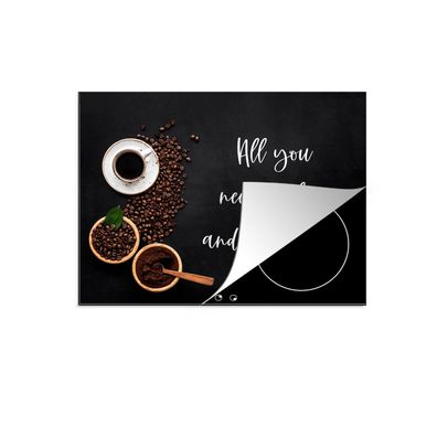 Herdabdeckplatte 75x52 cm Sprichwörter - Kaffee - Liebe - Zitate - Alles was du brauc