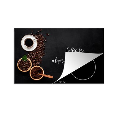 Herdabdeckplatte 90x52 cm Zitate - Sprichwörter - Kaffee ist immer eine gute Idee - K