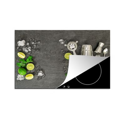 Herdabdeckplatte 78x52 cm Cocktailshaker - Eiswürfel - Obst