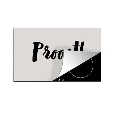 Herdabdeckplatte 80x52 cm Zitat - Prost! - Taupe