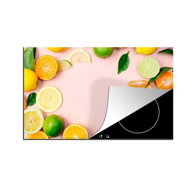 Herdabdeckplatte 90x52 cm Obst - Zitrusfrüchte - Pastell