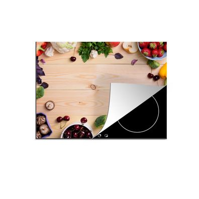 Herdabdeckplatte 70x52 cm Obst - Erdbeere - Paprika - Küche
