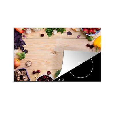 Herdabdeckplatte 85x52 cm Obst - Erdbeere - Paprika - Küche