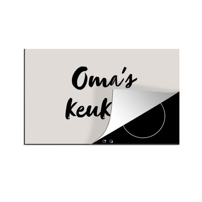 Herdabdeckplatte 90x52 cm Zitat - Omas Küche - Taupe