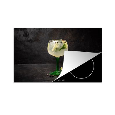 Herdabdeckplatte 80x52 cm Getränk - Weinglas - Obst