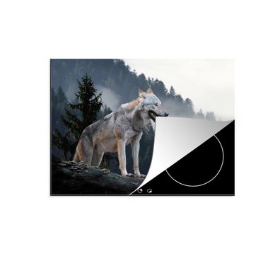 Herdabdeckplatte 70x52 cm Wolf - Tier - Wald