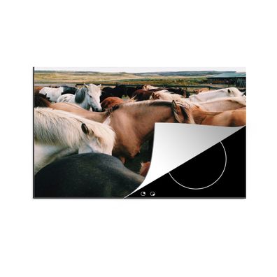 Herdabdeckplatte 80x52 cm Pferde - Tiere - Spiel