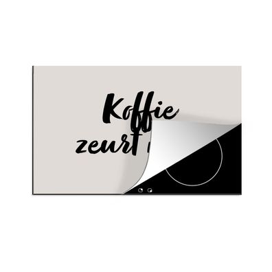 Herdabdeckplatte 80x52 cm Taupe - Zitat - Kaffee tut nicht weh