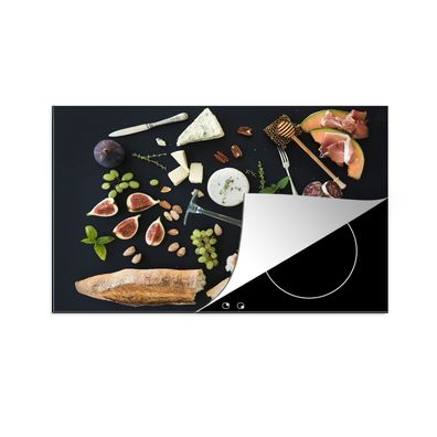 Herdabdeckplatte 80x52 cm Wein - Obst - Käse