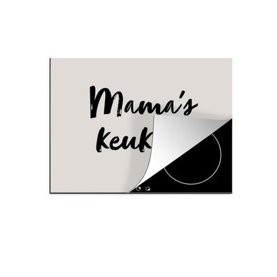 Herdabdeckplatte 75x52 cm Zitat - Taupe - Mamas Küche