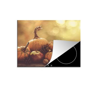 Herdabdeckplatte 60x52 cm Kürbis - Herbst - Tannenzapfen - Obst - Apfel