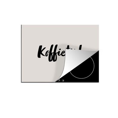 Herdabdeckplatte 70x52 cm Zitat - Taupe - Kaffeezeit