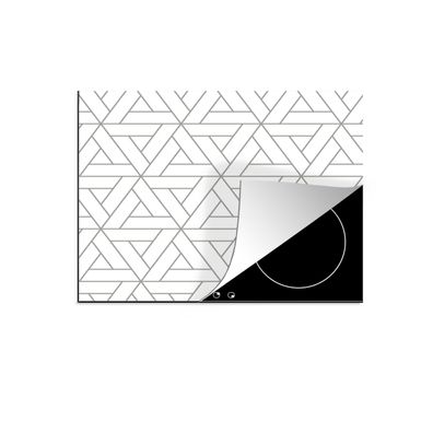 Herdabdeckplatte 75x52 cm Design - Linie - Muster - Schwarz - Weiß