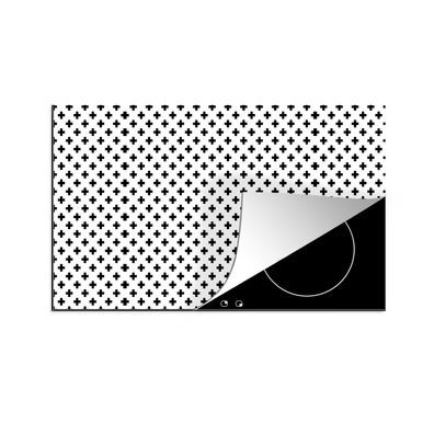 Herdabdeckplatte 85x52 cm Design - Linie - Muster - Schwarz - Weiß