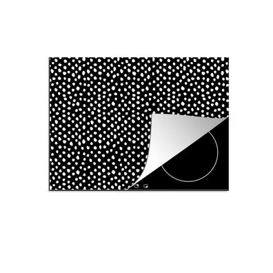 Herdabdeckplatte 75x52 cm Schwarz - Weiß - Muster - Polka dots