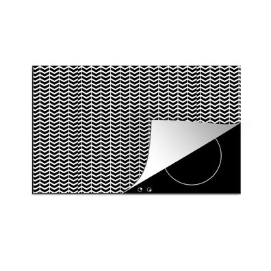 Herdabdeckplatte 90x52 cm Muster - Abstrakt - Schwarz - Weiß - Geometrie