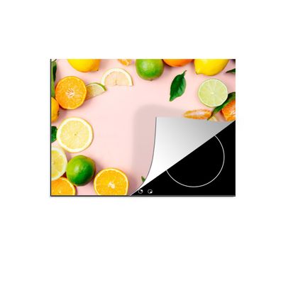 Herdabdeckplatte 70x52 cm Obst - Zitrusfrüchte - Pastell