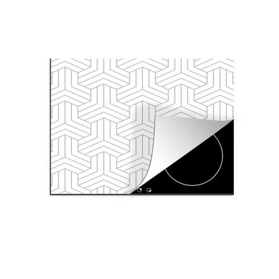 Herdabdeckplatte 75x52 cm Muster - Abstrakt - Schwarz - Weiß - Geometrie