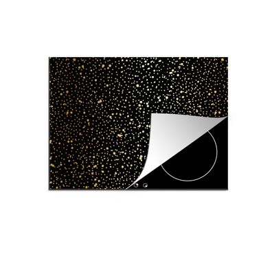 Herdabdeckplatte 70x52 cm Gold - Schwarz - Tupfen - Muster
