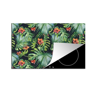 Herdabdeckplatte 80x52 cm Monstera - Dschungel - Blätter