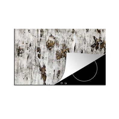 Herdabdeckplatte 78x52 cm Birke - Weiß - Holz