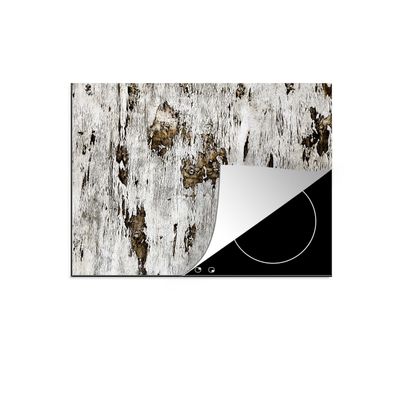 Herdabdeckplatte 60x52 cm Birke - Weiß - Holz