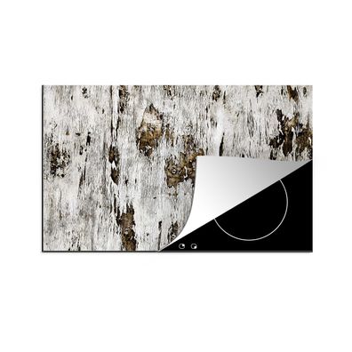 Herdabdeckplatte 85x52 cm Birke - Weiß - Holz