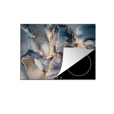 Herdabdeckplatte 70x52 cm Marmor - Grau - Blau - Luxus - Gold