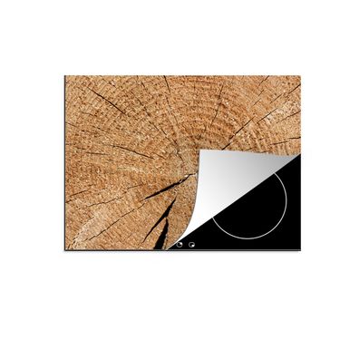 Herdabdeckplatte 65x52 cm Baumstamm - Baumringe - Holz