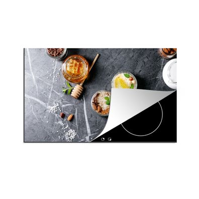 Herdabdeckplatte 90x52 cm Honig - Gewürze - Küche - Marmor