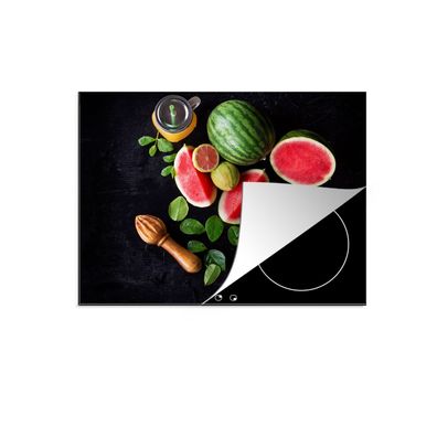 Herdabdeckplatte 70x52 cm Wassermelone - Smoothie - Obst - Zitronenpresse