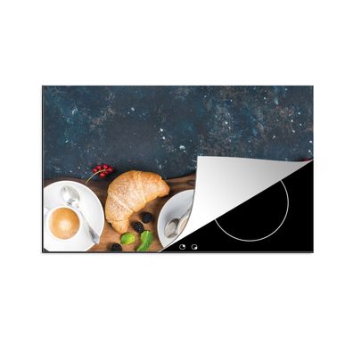 Herdabdeckplatte 85x52 cm Croissant - Obst - Kaffee - Küche