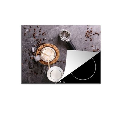 Herdabdeckplatte 65x52 cm Milch - Kaffeebohnen - Küche - Kaffeefilter