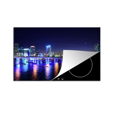Herdabdeckplatte 80x52 cm Wasser - Licht - Nacht - Skyline