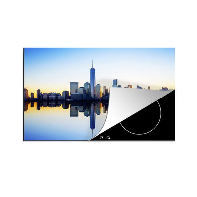 Herdabdeckplatte 80x52 cm Skyline - New York - Wasser