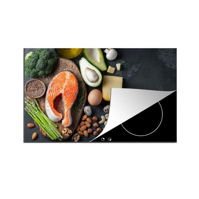 Herdabdeckplatte 78x52 cm Fleisch - Eier - Obst - Käse - Kräuter