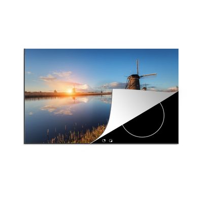 Herdabdeckplatte 78x52 cm Windmühle - Wasser - Sonne