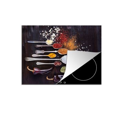 Herdabdeckplatte 75x52 cm Kräuter - Löffel - Gewürze - Industrie