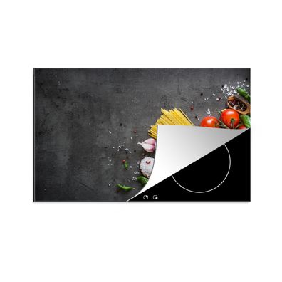 Herdabdeckplatte 90x52 cm Nudeln - Kräuter - Tomate