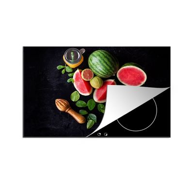 Herdabdeckplatte 80x52 cm Wassermelone - Smoothie - Obst - Zitronenpresse