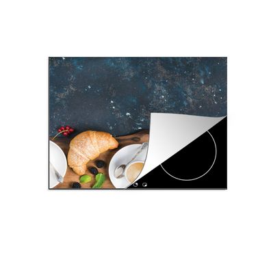 Herdabdeckplatte 60x52 cm Croissant - Obst - Kaffee - Küche