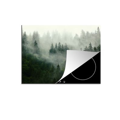 Herdabdeckplatte 65x52 cm Wald - Nebel - Bäume - Natur