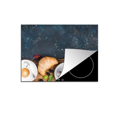 Herdabdeckplatte 70x52 cm Croissant - Obst - Kaffee - Küche