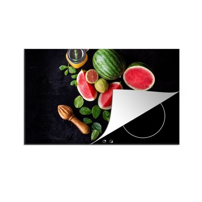 Herdabdeckplatte 85x52 cm Wassermelone - Smoothie - Obst - Zitronenpresse