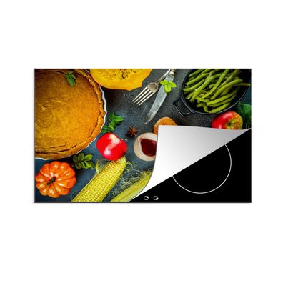 Herdabdeckplatte 78x52 cm Gemüse - Gewürze - Besteck - Kuchen