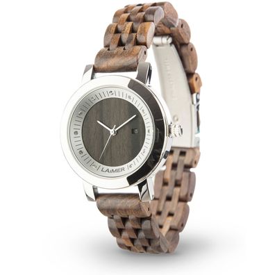 LAiMER Damen Armbanduhr Sandel-Holz - Julia 0065