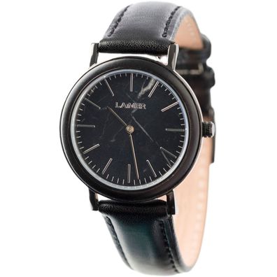 LAiMER Damen Quarz Armband-Uhr aus Holz Edelstahl mit Leder Band - LOUISA - 0073