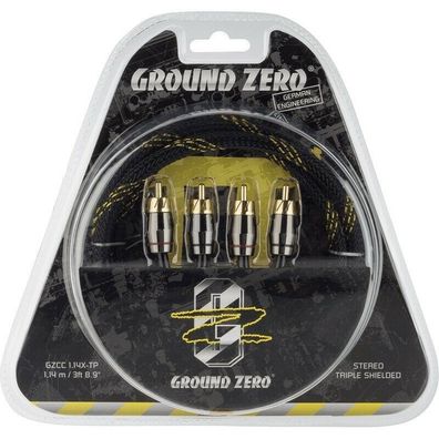 Ground Zero GZCC 1.14X-TP Premium Cinch RCA Kabel 3 fach geschirmt 1 Meter lang