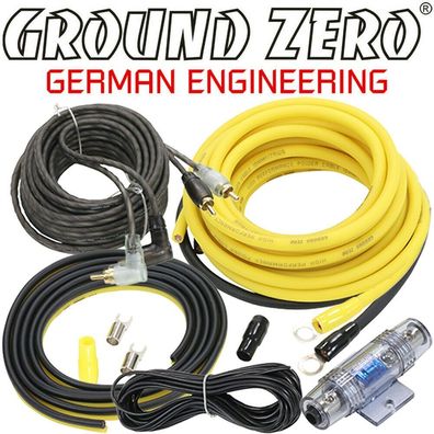GROUND ZERO GZPK-10XLC-II 10mm² Carhifi Stromkabel-Set für Endstufe Subwoofer