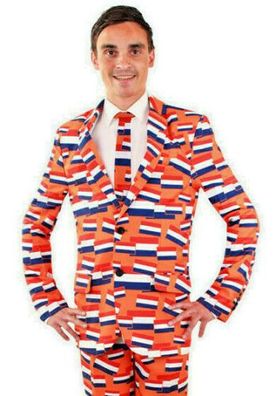 SuitMeister Orange Holland Niederlande Flag Kostüm Herren Schlaghose 46-62